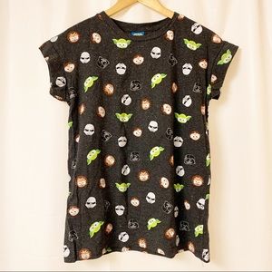 Star Wars Cartoon Character Black Charcoal T-Shirt